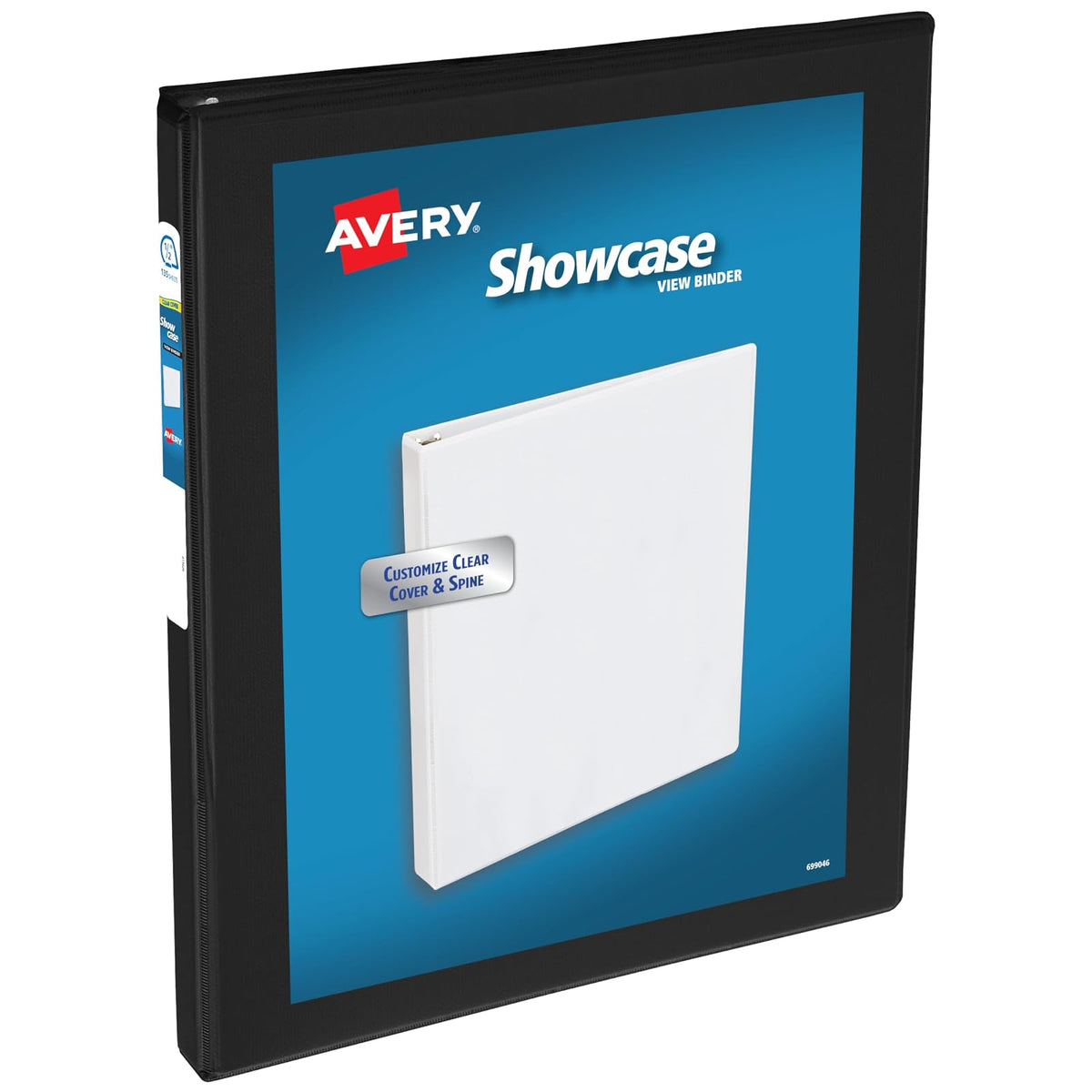 Avery Economy Showcase - Fólder con anillas redondas, 1 unidad, Negro, 0.5" - 0,5 - Negro