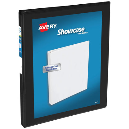 Avery Economy Showcase - Fólder con anillas redondas, 1 unidad, Negro, 0.5" - 0,5 - Negro
