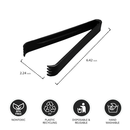 Party Essentials - Pinzas de plástico para servir (16,5 cm, 8 unidades), color negro