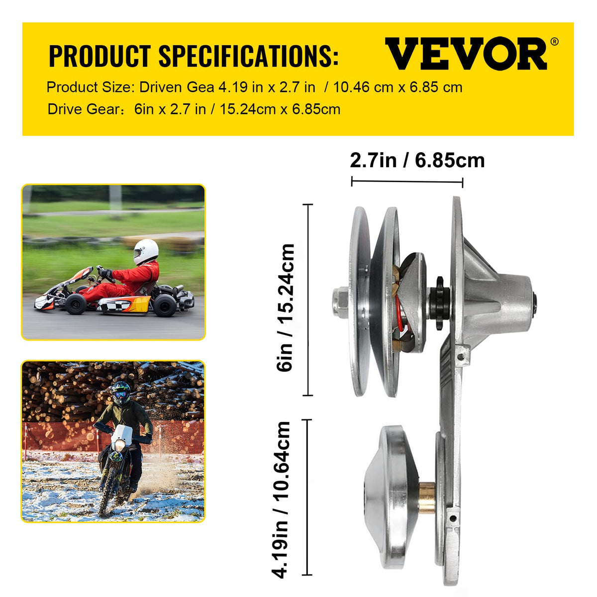 VEVOR Embrague de Transmisión Motor de 2 a 8 HP Embrague de Transmisión de Alta Resistencia 2000 RPM con Ruedas de Diseño Asimétrico y Correa de Goma Embrague Resistente y Duradero para Varios Motores