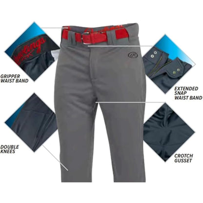 Rawlings Launch Series Pantalones de béisbol | Colores sólidos | Tallas para Adultos