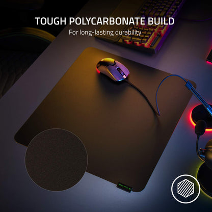 Razer Sphex V3 Alfombrilla de Mouse Dura para Juegos: Factor de Forma Ultrafino, Estructura de policarbonato Resistente, Base Adhesiva, Grande