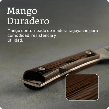 Shun Kanso Cuchillo Multipreparación Asiático 5 | 5 pulgadas, hoja doble bisel acero inoxidable, mango tagayasan contorneado, acabado Heritage, punta triangular