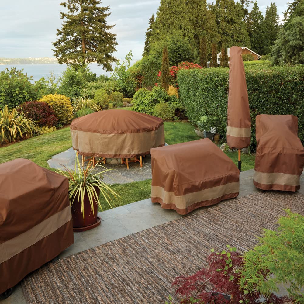 Duck Covers Ultimate - Cubierta redonda impermeable para hoguera de 34 pulgadas, fundas para muebles de patio