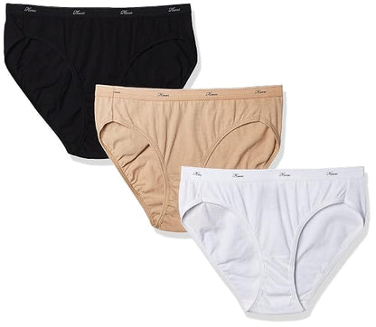 Hanes Panty de Algodón Corte Bikini, Paquete de 3 piezas