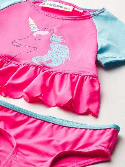 Wippette Juego de Dos Piezas de Rashguard Impreso Juego de proteccin de Sarpullido para bebés niñas