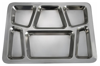 Winco - SMT-2 Bandeja de 6 Compartimentos, Estilo B, Acero Inoxidable, Mediano