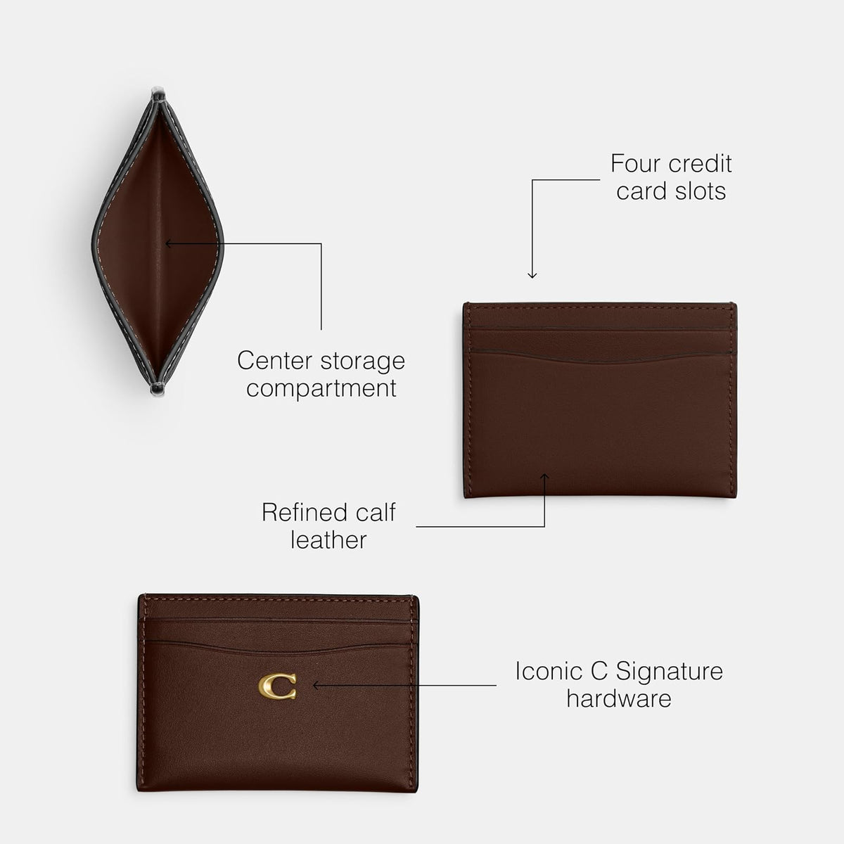 Coach - Funda de piel acolchada para tarjetas