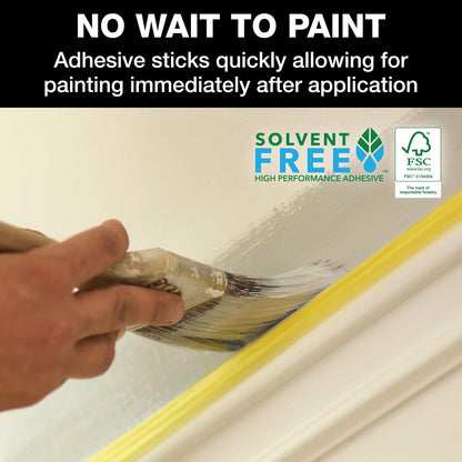 FrogTape - Cinta delicada para pintar superficies con bloque de pintura, 1.5 pulgadas de ancho 240662 (60 yardas), baja adherencia, ideal para paredes recién pintadas, molduras y superficies,
