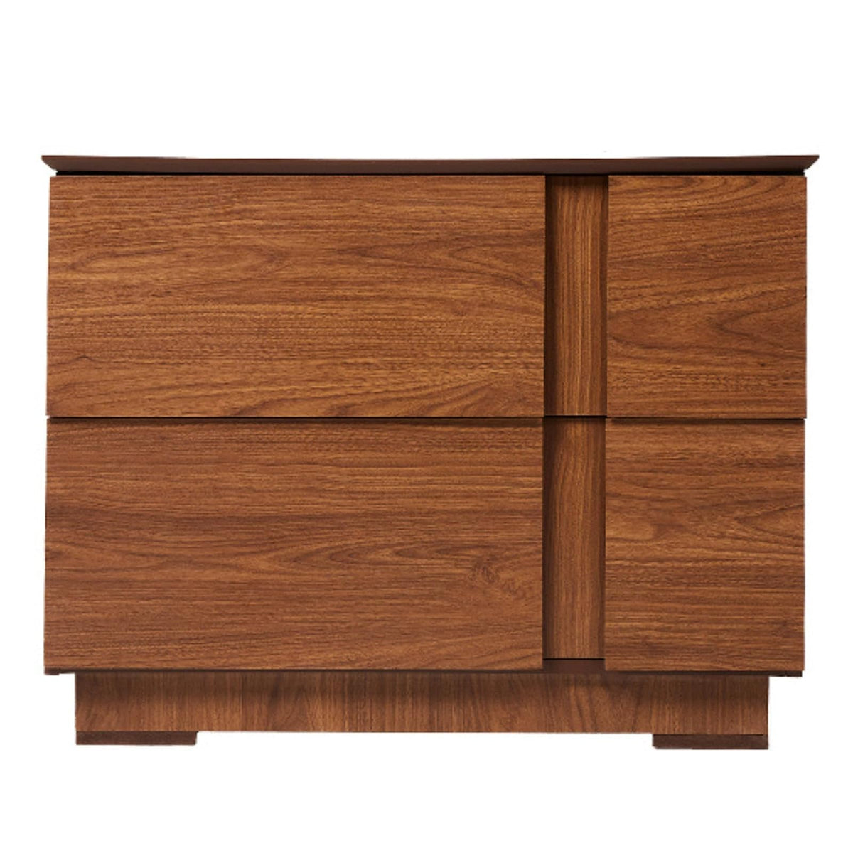 Buró Color Nogal con 2 Cajones con Corredera de Extensión y Estructura de Madera MDF.