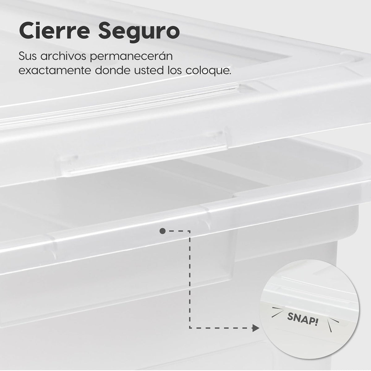 IRIS USA - Caja de archivos, caja organizadora de archivos de plástico con tapas, cartas/archivos legales, caja de documentos importante, contenedor de almacenamiento portátil, apilable, encajable