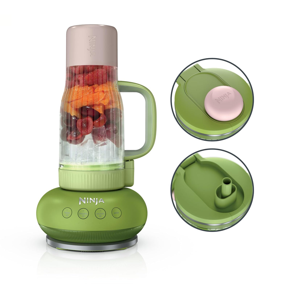 Ninja BlendBOSS Licuadora Portátil 1200W, Vaso 26 oz - Burbuja de sandía - Popote + tapa Chug