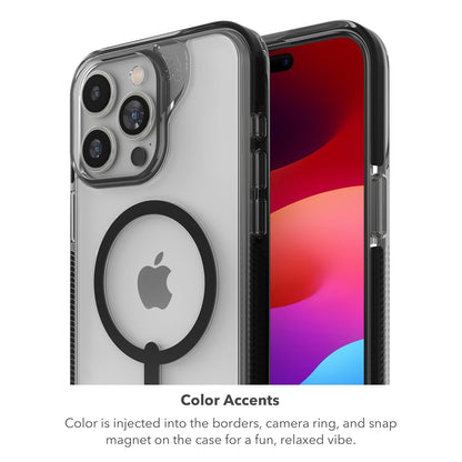 ZAGG Santa Cruz Snap - Funda para iPhone 15 Pro MAX, Funda para teléfono MagSafe, protección contra caídas (4 m), grafeno Duradero, antiamarillamiento y Resistente a los arañazos, Negro