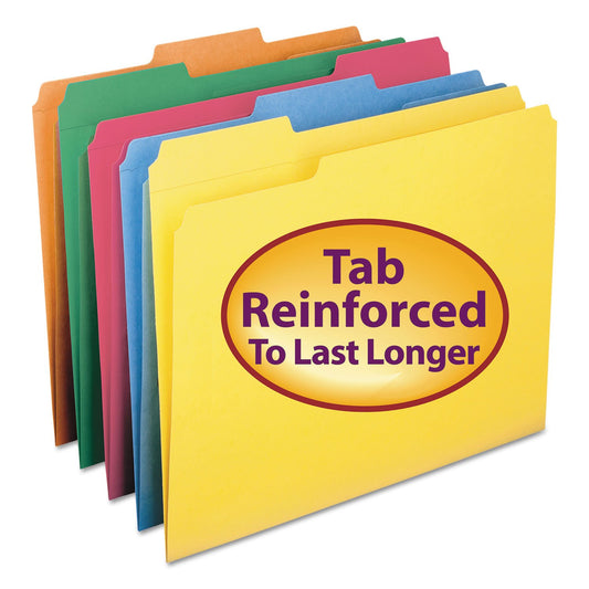 Smead File Folder, Reinforced 1/3-Cut Tab, Letter Size, Assorted Colors, 100 per Box (11993)