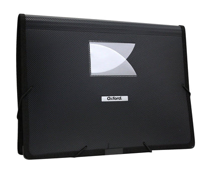 Oxford F880 Cartera Expandible Polipropileno Expansión de 8 cm Cierre Elástico, Tamaño Carta, Color Negro
