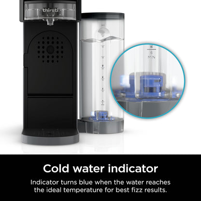 Ninja Thirsti Depósito de Agua WCX01WRC | Negro, 48 oz, depósito extraíble, para refrigerador, tapa a prueba de fugas