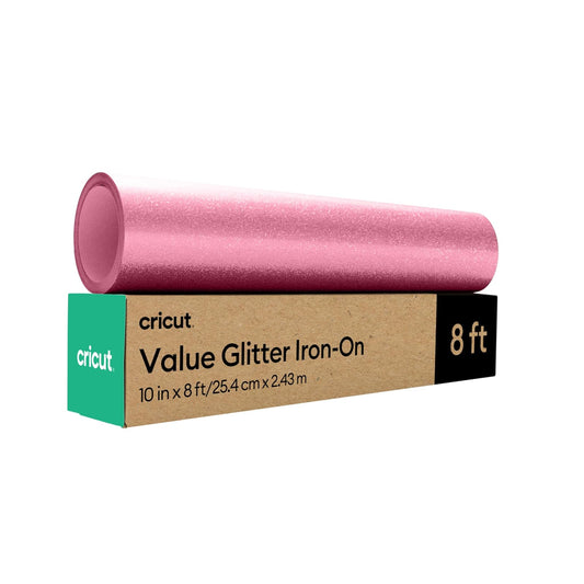 Value Glitter Iron-on - Pink - 10 in x 8 ft (1) | Vinilo de transferencia de calor HTV