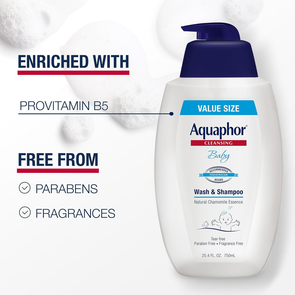 Aquaphor Baby Wash and Shampoo, 25.4 Fluid Ounce