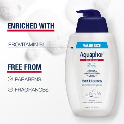 Aquaphor Baby Wash and Shampoo, 25.4 Fluid Ounce