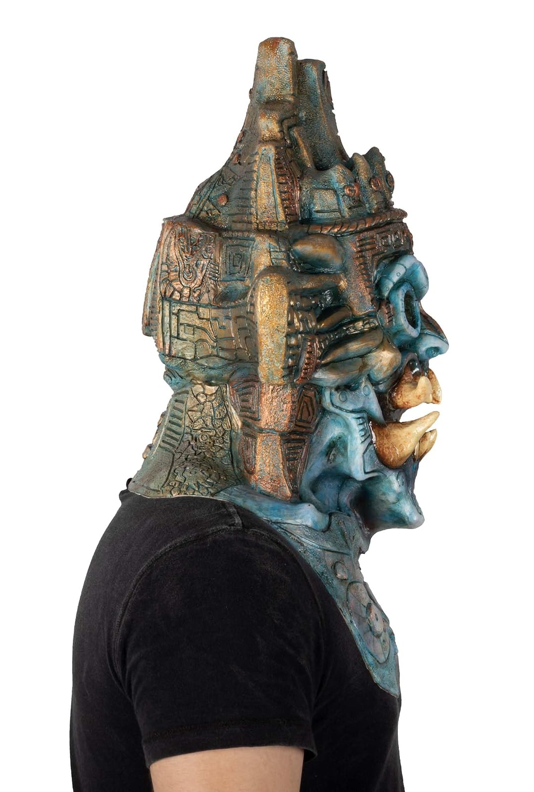 Ghoulish Productions Máscara de látex de Tláloc. Máscara de Tláloc. Disfraz de Tláloc. Tláloc Disfraz Halloween.Máscara de Halloween. Máscara Unitalla de Adulto. Ideal para usar en Fiesta de Halloween