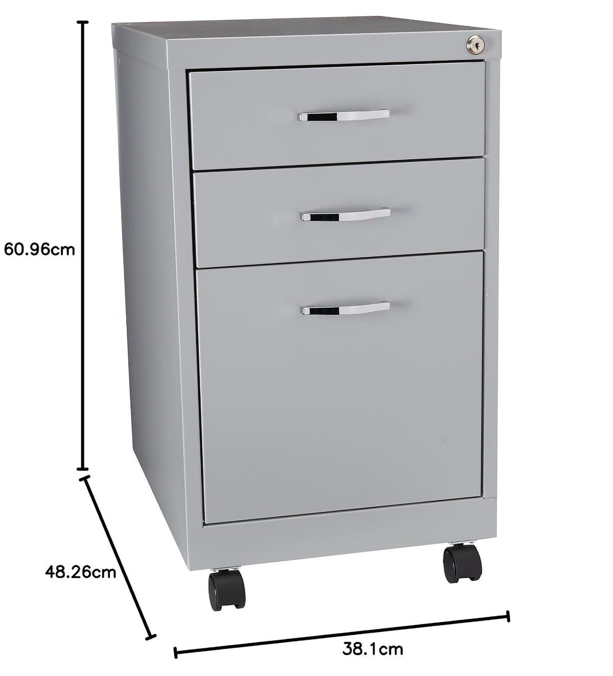 Office Dimensions 21027 Pedestal Móvil de 3 Gavetas Tamaño Carta, color Platino