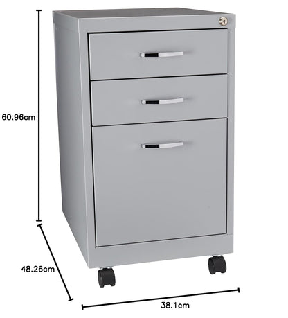 Office Dimensions 21027 Pedestal Móvil de 3 Gavetas Tamaño Carta, color Platino