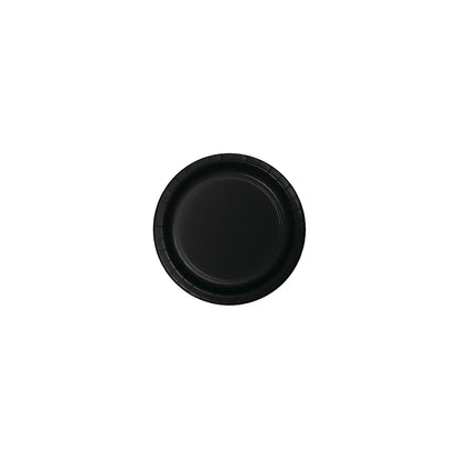 Creative Converting Paquete de 75 Platos de Postre de Papel 17.78 cm - 17.78 cm - Negro Velvet