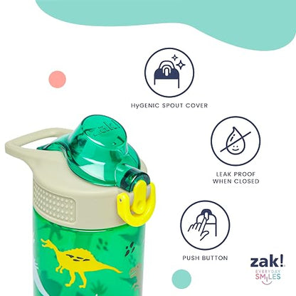 Zak Designs Sonic the Hedgehog - Botella de agua de salvia para la escuela o los viajes, botella de agua de plástico duradera de 16 onzas con popote, mango y a prueba de fugas, cubierta de boquilla