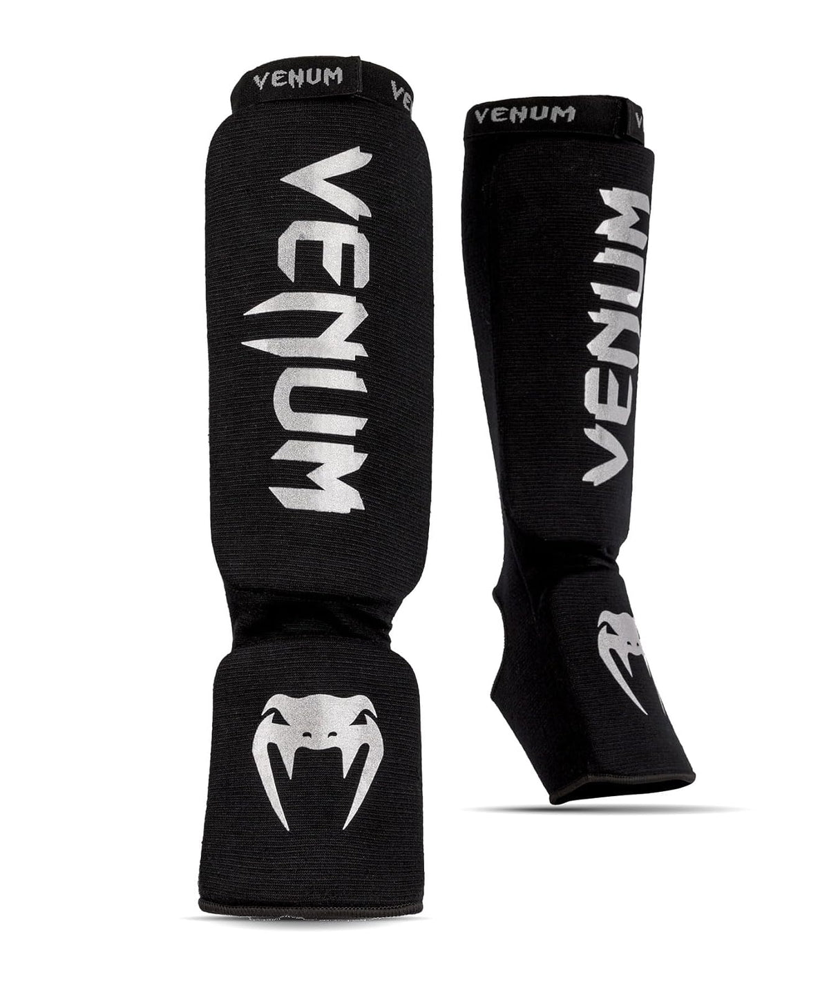 Venum Kontact Espinilleras para Artes Marciales - negro - plata - M