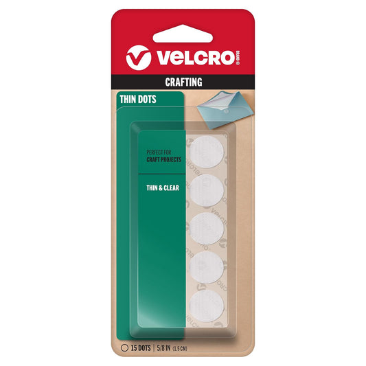 VELCRO Brand Sticky Back Juego de 15 sujetadores de velcro redondos de 1,6 cm, color beige