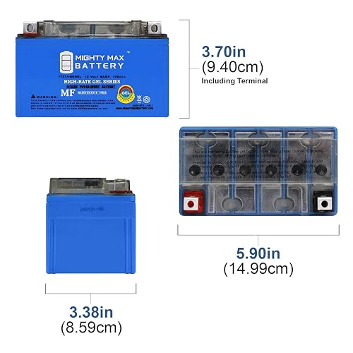 Mighty MAX Battery YTX7A-BSGEL -12 V 6 AH, Tipo Gel, 105 CCA, batería Recargable sin Mantenimiento SLA AGM para Motocicleta