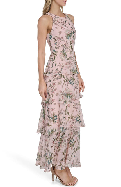 Tommy Hilfiger Sleeveless Halter Neck Tiered Maxi Dress Vestido Mujer