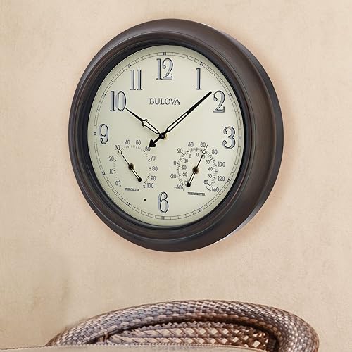 Bulova C4813 Weather Master - Reloj de Pared, 18 Pulgadas, Color Negro