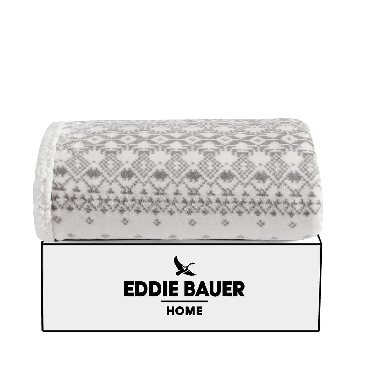 Eddie Bauer - Manta Reversible de Forro Polar Sherpa, decoración del hogar para Todas Las Estaciones (Fair Isle Peak, Manta)