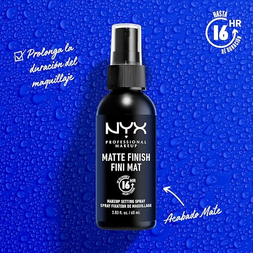 NYX Professional Makeup Matte Finish, Spray Fijador, Acabado Mate, 60 ml