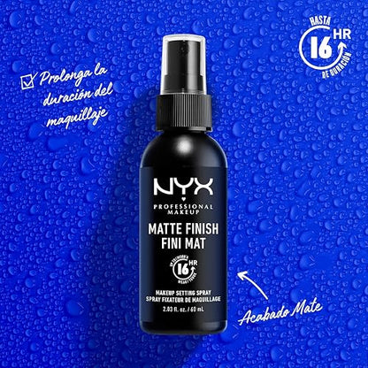 NYX Professional Makeup Matte Finish, Spray Fijador, Acabado Mate, 60 ml
