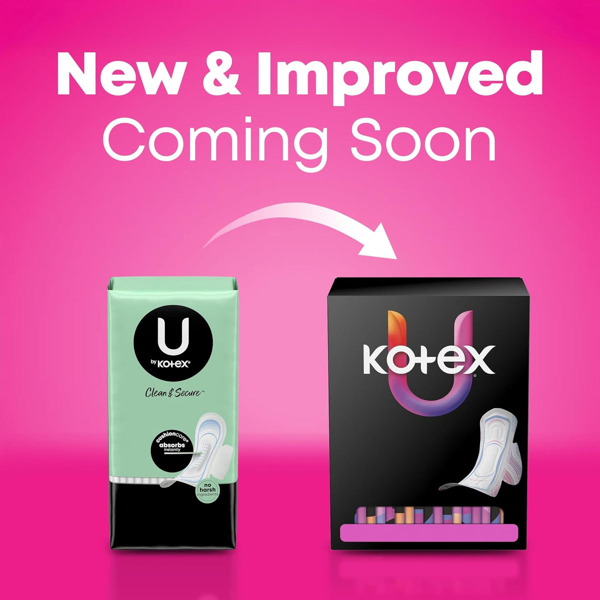 U by Kotex Security Ultra Thin Feminine Pads with Wings, Heavy Absorbency, Unscented, 192 Count (6 Packs of 32) (Packaging May Vary)