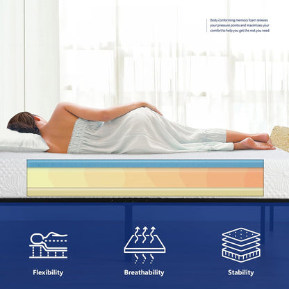 Olee Sleep 5 Inch Gel Adaptive Comfort Memory Foam Mattress 05FM04 (Twin)