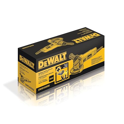 DEWALT Esmeriladora Angular de 4-1/2" (115mm) 800W, DWE4020, Incluye Protección, Mango Lateral, Brida, Tuerca y Llave