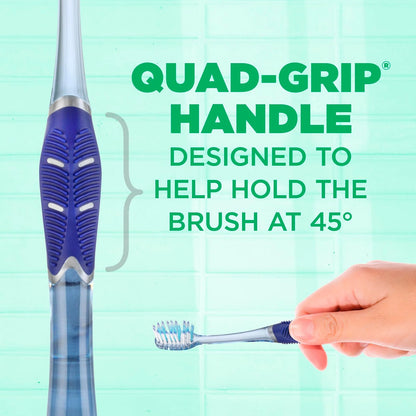 GUM Technique Deep Clean cepillo para polvo de dientes – Cabeza compacta, cepillos de dientes suaves para adultos con cerdas suaves sensibles, 3 unidades
