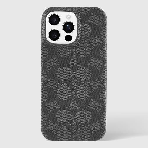 Coach Funda Delgada de Lona para iPhone 16 Pro MAX - Signature Charcoal