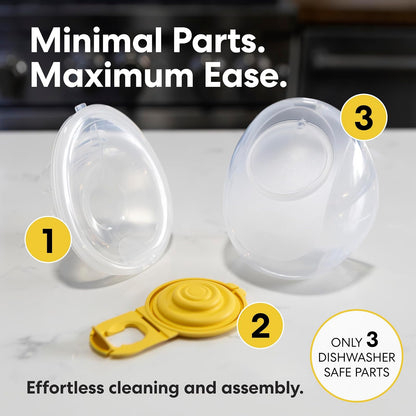 Medela Freestyle | Extractor de Leche Manos Libres | Eléctrico y Doble | Portátil y Discreto Bajo la Ropa | Carga USB | Amarillo