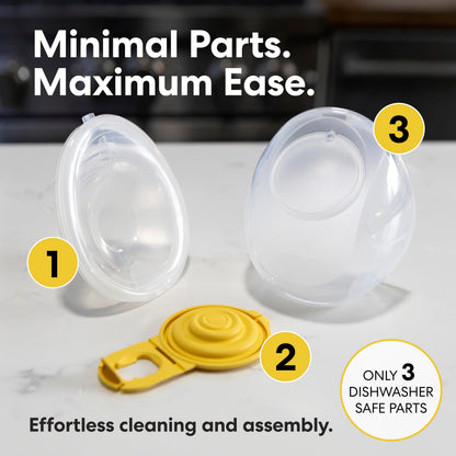 Medela Freestyle | Extractor de Leche Manos Libres | Eléctrico y Doble | Portátil y Discreto Bajo la Ropa | Carga USB | Amarillo