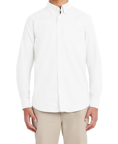 Nautica School Uniform Long Sleeve Performance Oxford Button-Down Shirt Camisa Abotonada Hombre