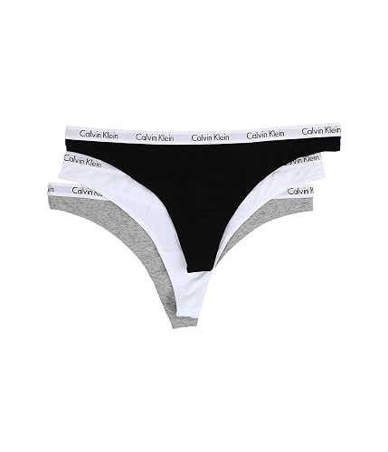 Calvin Klein Women's Carousel Logo Cotton Thong Panty 3 Pack