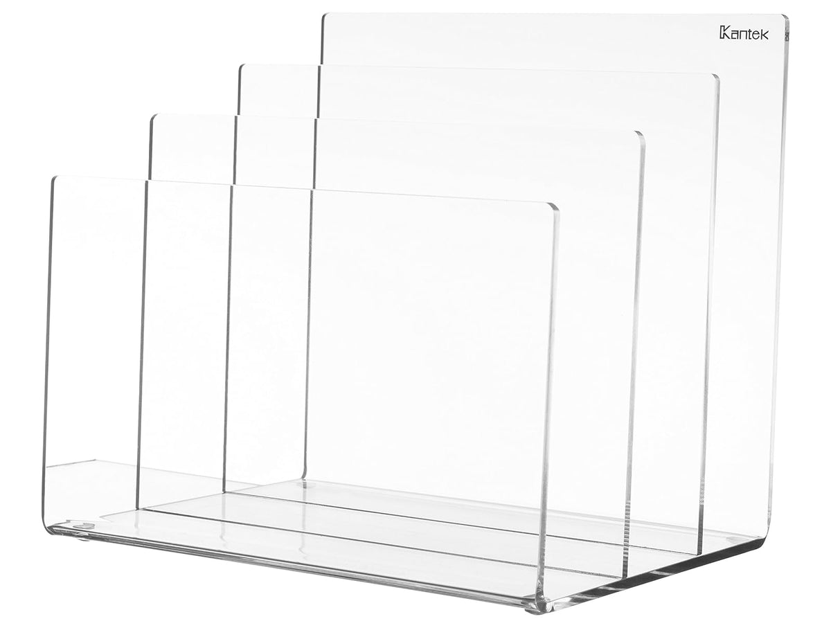 Kantek AD45 Organizador acrílico para archivos, 20.3 x 5.1 x 17.8 cm, transparente