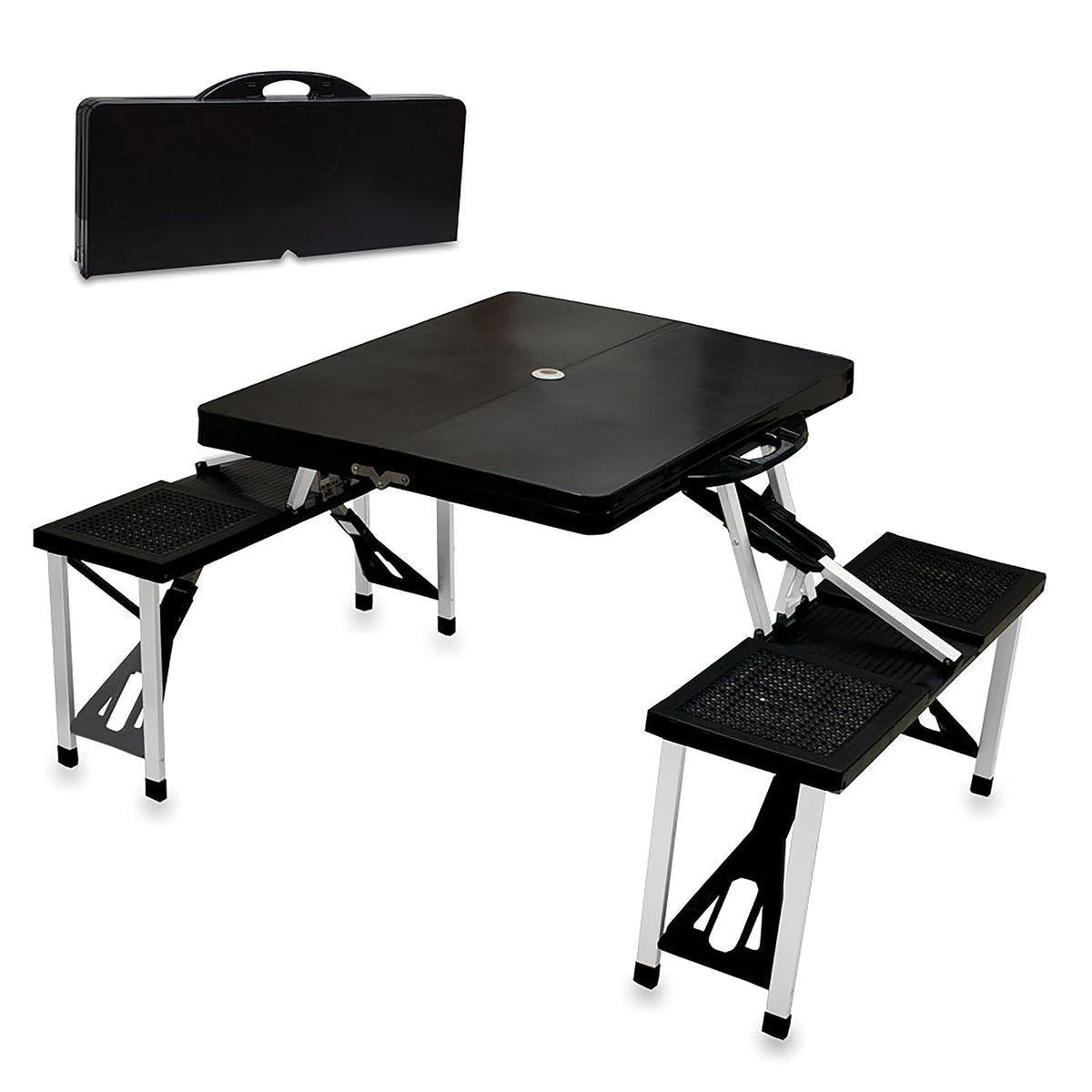 Picnic Time 811-00-175-000-0 Mesa Plegable, Color Negro