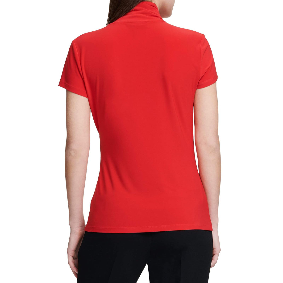 DKNY Top de Manga Corta con Fruncido Lateral Camisa para Mujer
