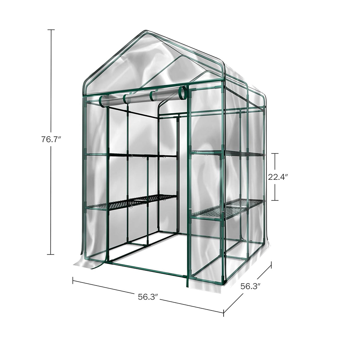 Home-Complete - Invernadero a ras de suelo, interior y exterior con 8 estantes resistentes, para cultivar plantas, plántulas, hierbas o flores en cualquier estación del año, estante de jardinería