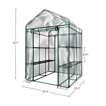 Home-Complete - Invernadero a ras de suelo, interior y exterior con 8 estantes resistentes, para cultivar plantas, plántulas, hierbas o flores en cualquier estación del año, estante de jardinería